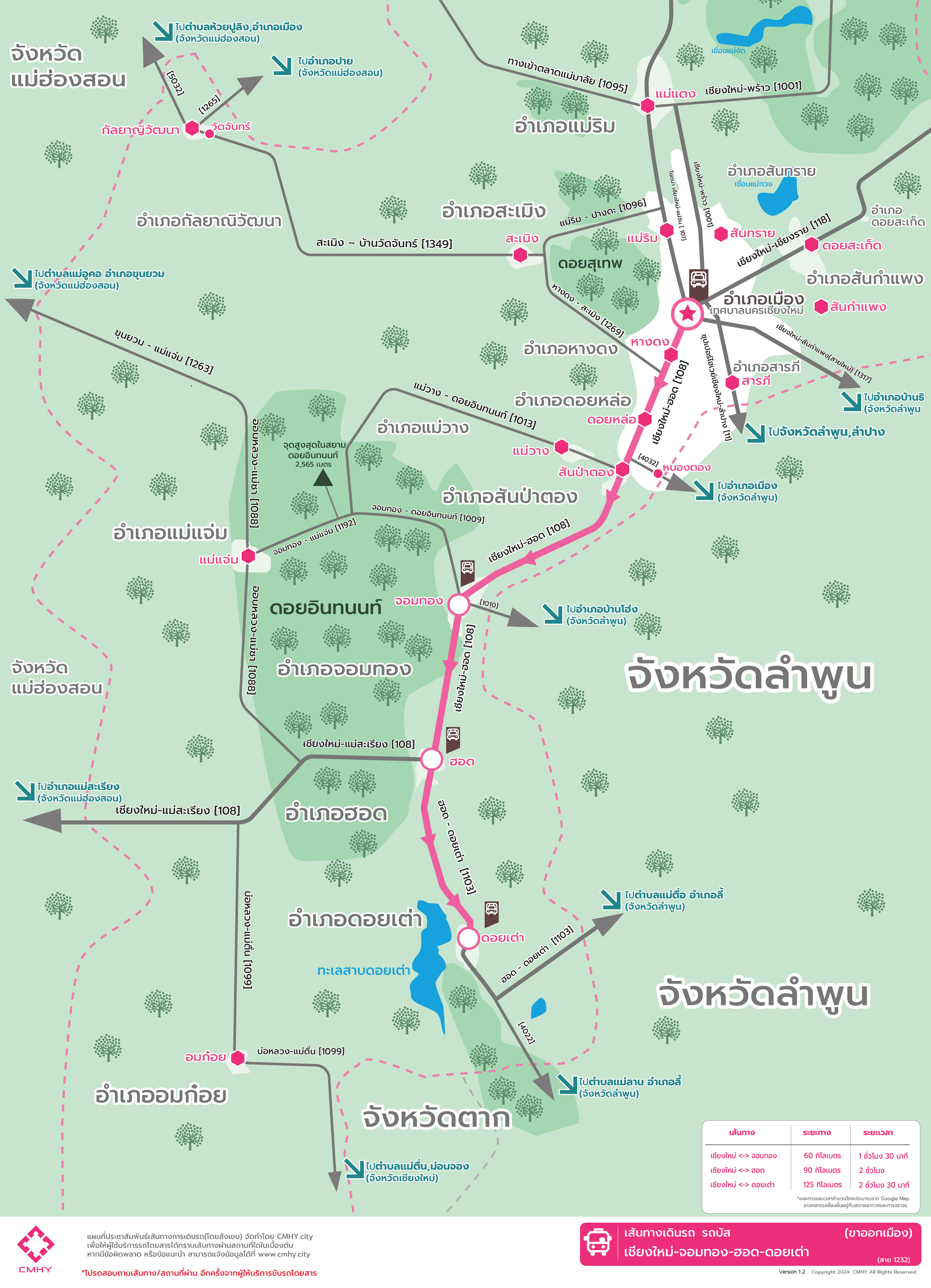 รถบัส [เชียงใหม่(อาเขตช้างเผือก)-> จอมทอง ->ฮอด->ดอยเต่า ] (1232)